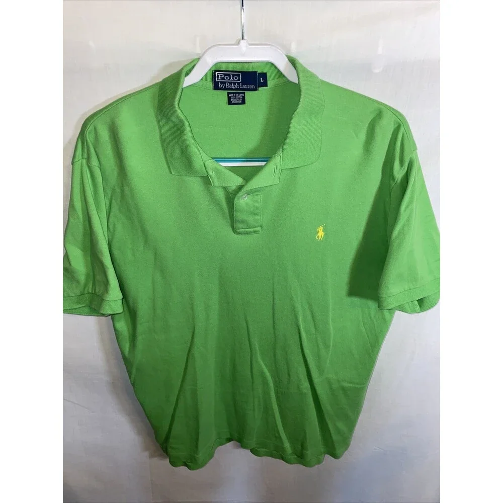 Polo Ralph Lauren Golf Shirt Men’s Size Large Green 100% Cotton Short Sleeve